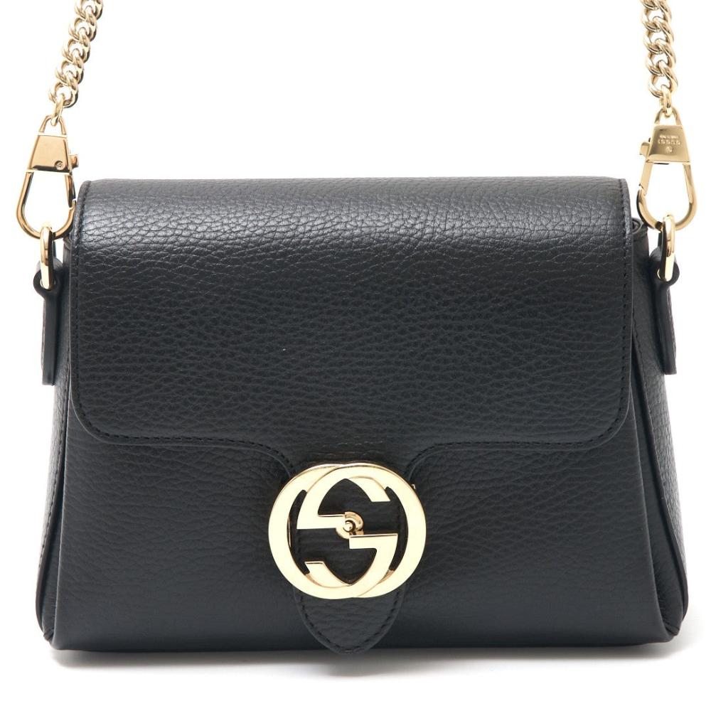 Black Leather Gucci Shoulder Bag
