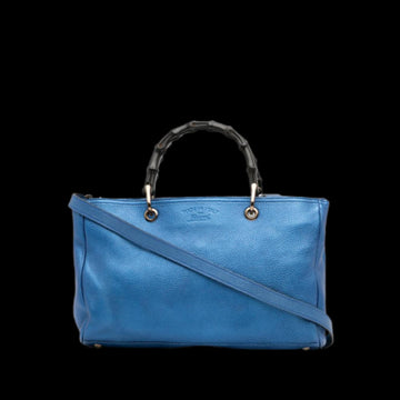Blue Leather Gucci Bamboo