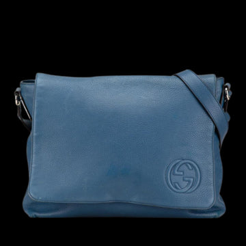 Blue Leather Gucci Crossbody Bag