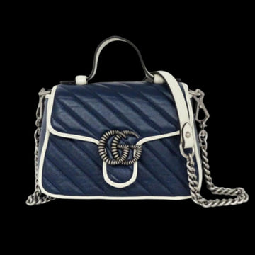 Blue Leather Gucci Marmont