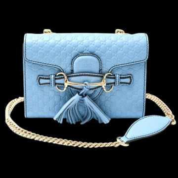 Blue Leather Gucci Shoulder Bag