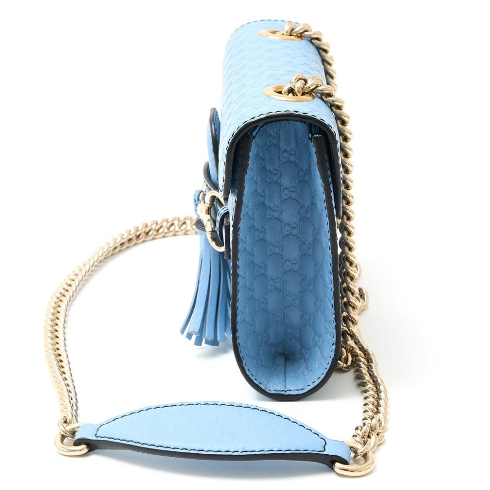 Blue Leather Gucci Shoulder Bag