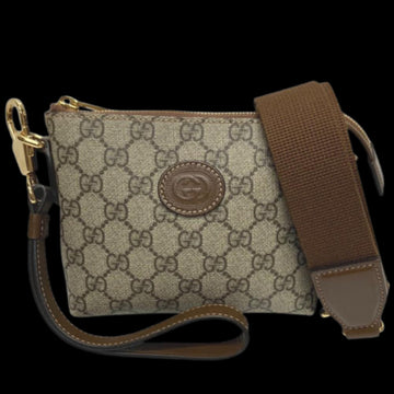 Brown Canvas Gucci Shoulder Bag
