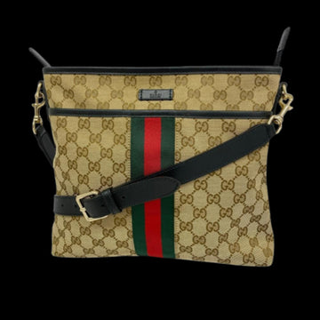 Brown Canvas Gucci Shoulder Bag