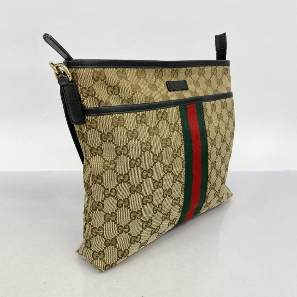 Brown Canvas Gucci Shoulder Bag