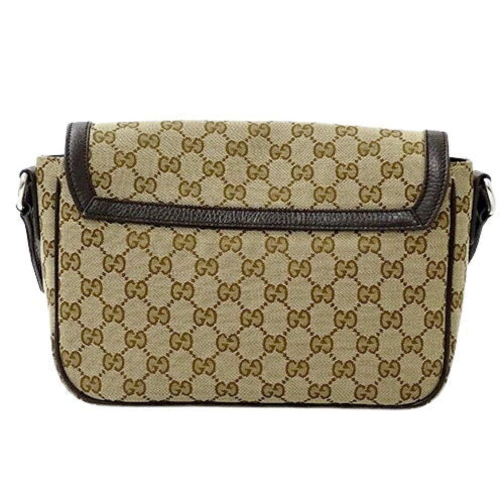 Brown Fabric Gucci Crossbody Bag