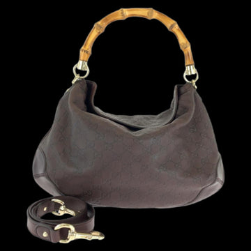 Brown Leather Gucci Bamboo