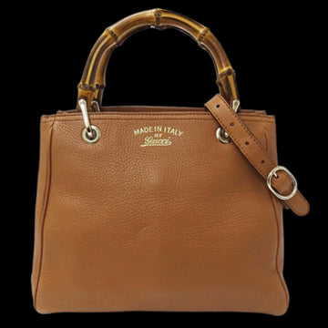 Brown Leather Gucci Bamboo