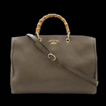 Brown Leather Gucci Bamboo