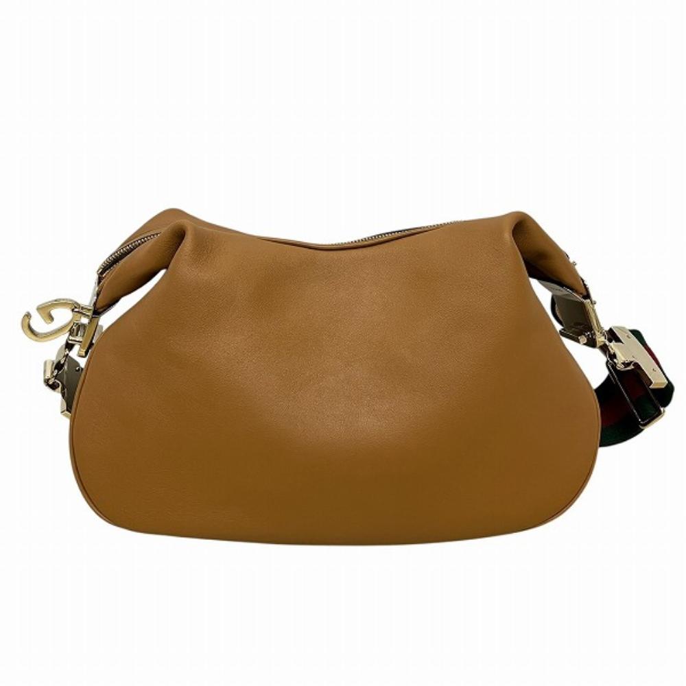 Brown Leather Gucci Shoulder Bag