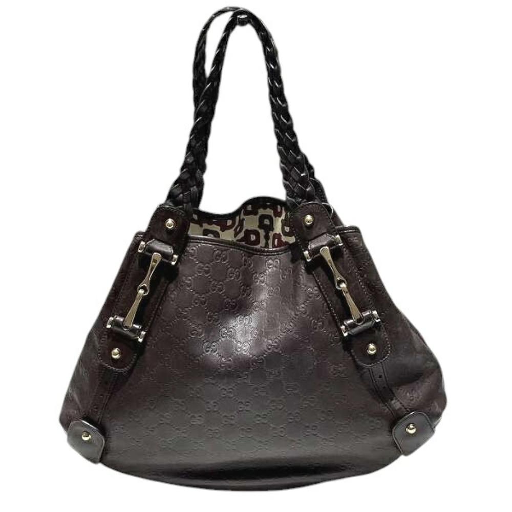 Brown Leather Gucci Shoulder Bag