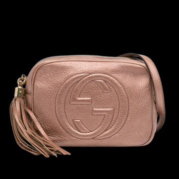 Gold Leather Gucci Crossbody Bag