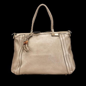 Gold Leather Gucci Shoulder Bag
