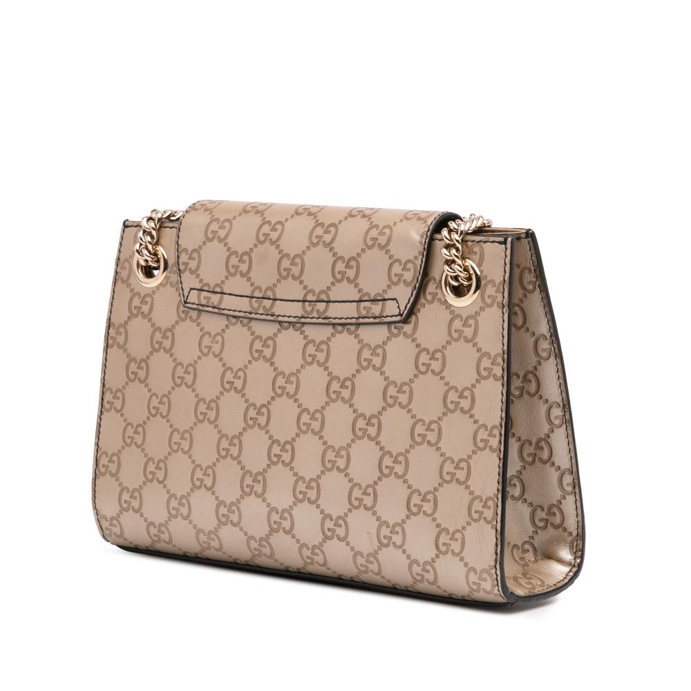 Gold Leather Gucci Shoulder Bag