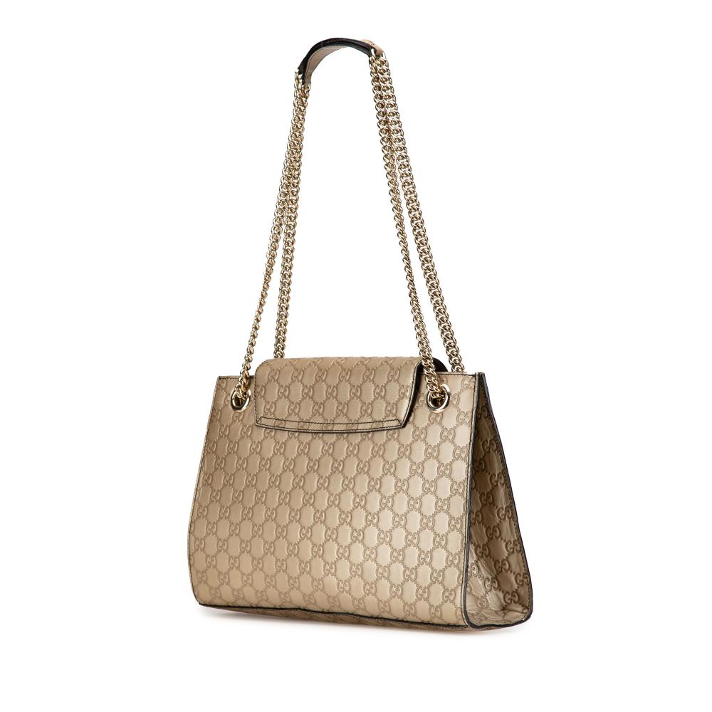 Gold Leather Gucci Shoulder Bag