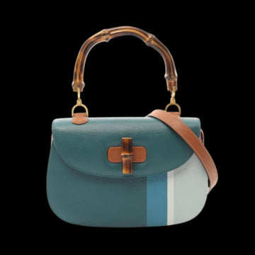 Green Leather Gucci Bamboo