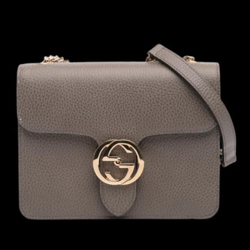 Grey Leather Gucci Crossbody Bag