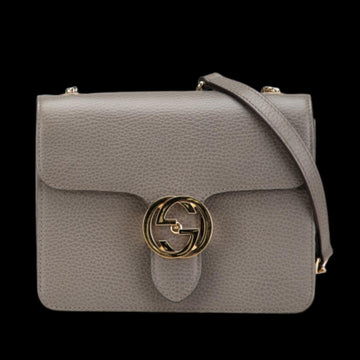 Grey Leather Gucci Crossbody Bag