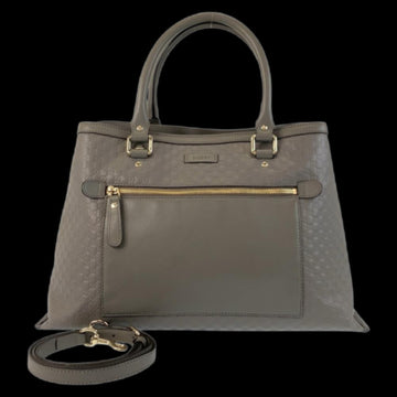 Grey Leather Gucci Shoulder Bag