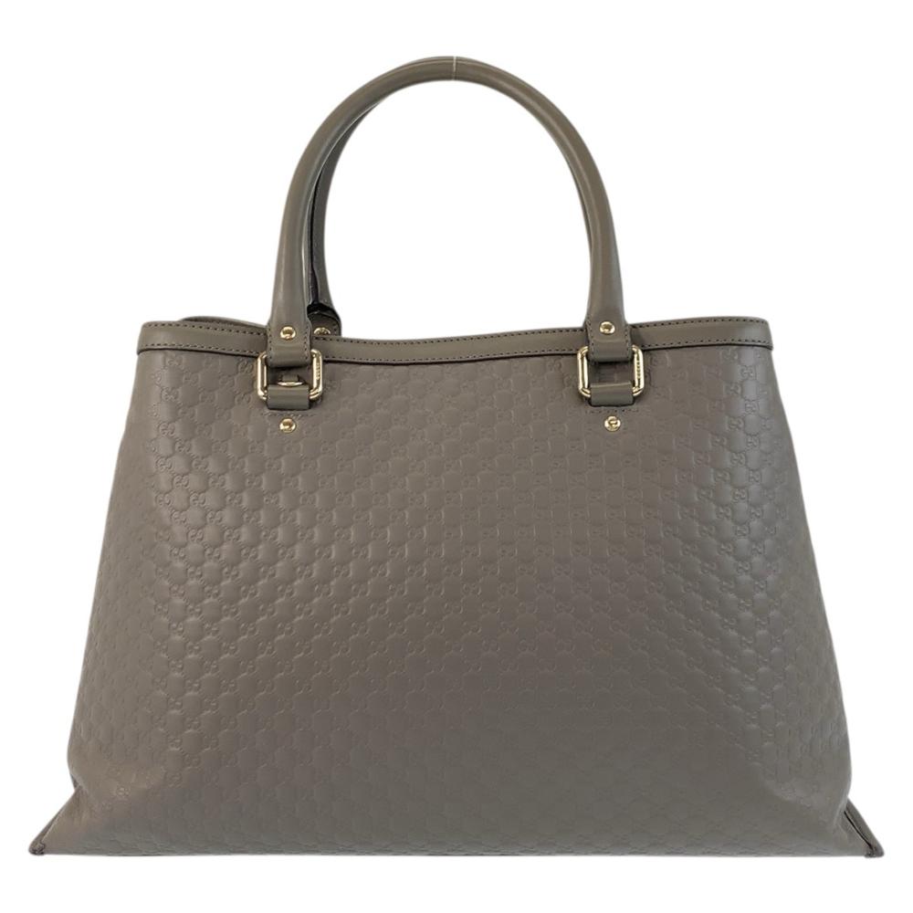 Grey Leather Gucci Shoulder Bag