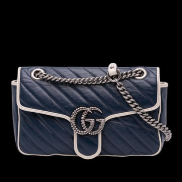 Navy Leather Gucci Marmont