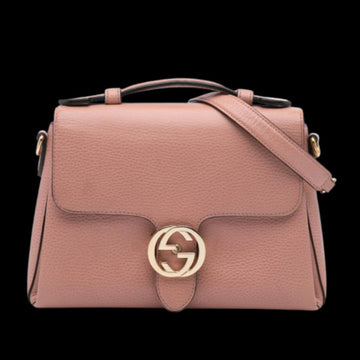 Pink Leather Gucci Shoulder Bag