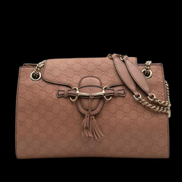 Pink Leather Gucci Shoulder Bag