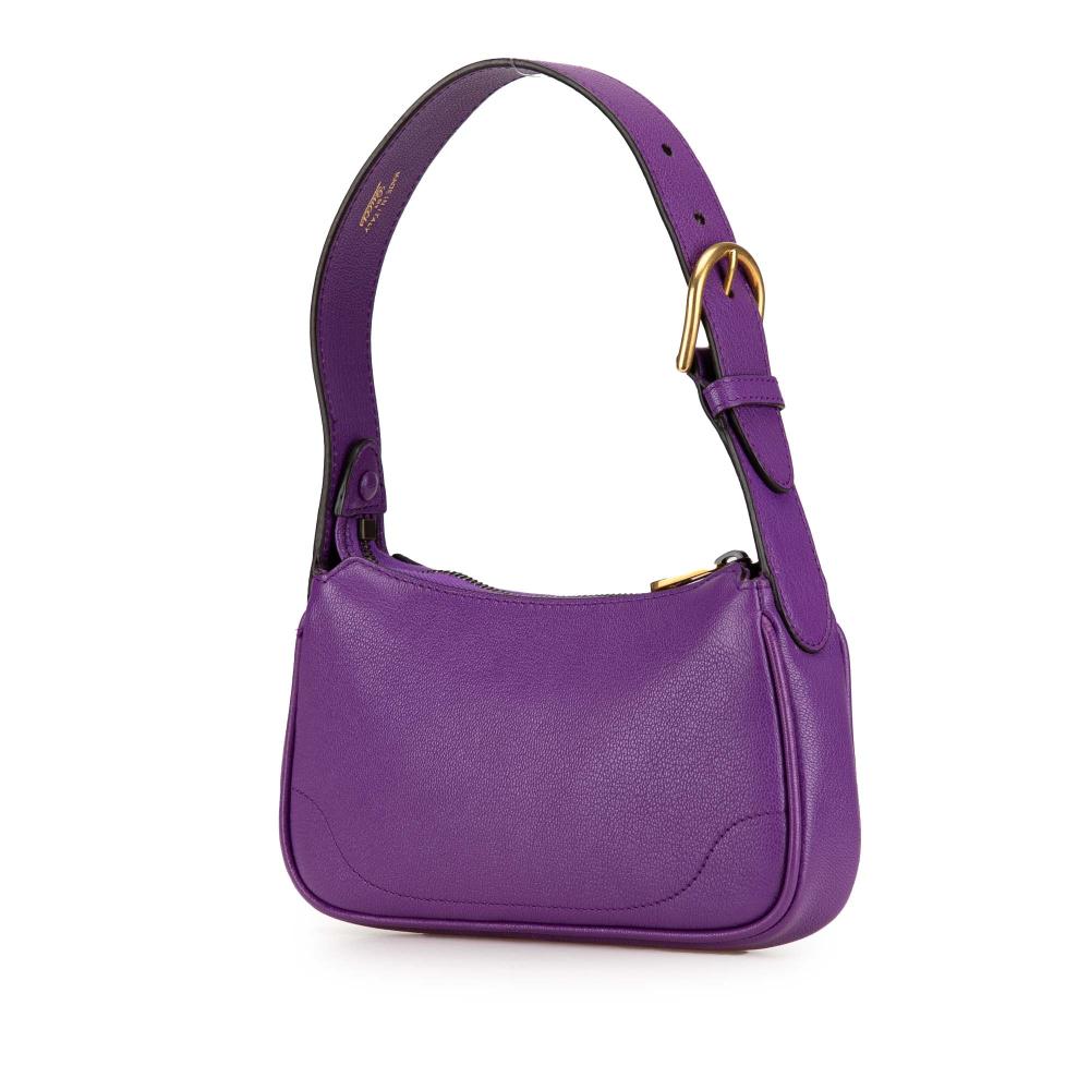 Purple Leather Gucci Shoulder Bag