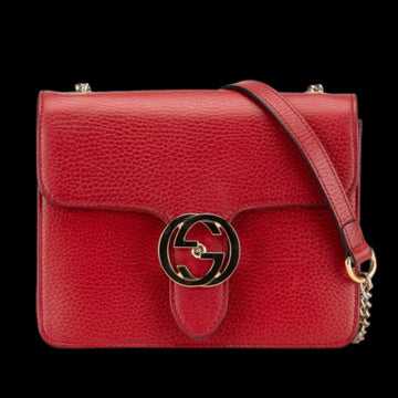 Red Leather Gucci Crossbody Bag