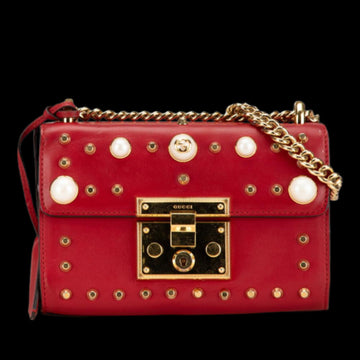 Red Leather Gucci Crossbody Bag