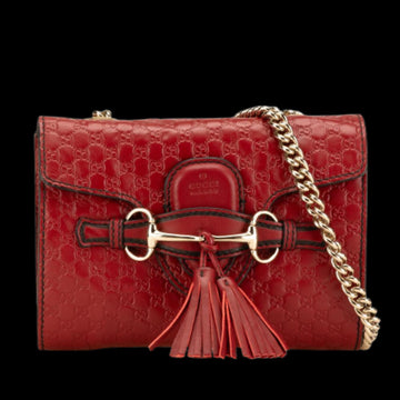 Red Leather Gucci Crossbody Bag