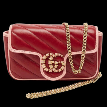 Red Leather Gucci Marmont