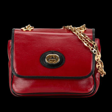 Red Leather Gucci Shoulder Bag