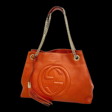 Red Leather Gucci Shoulder Bag