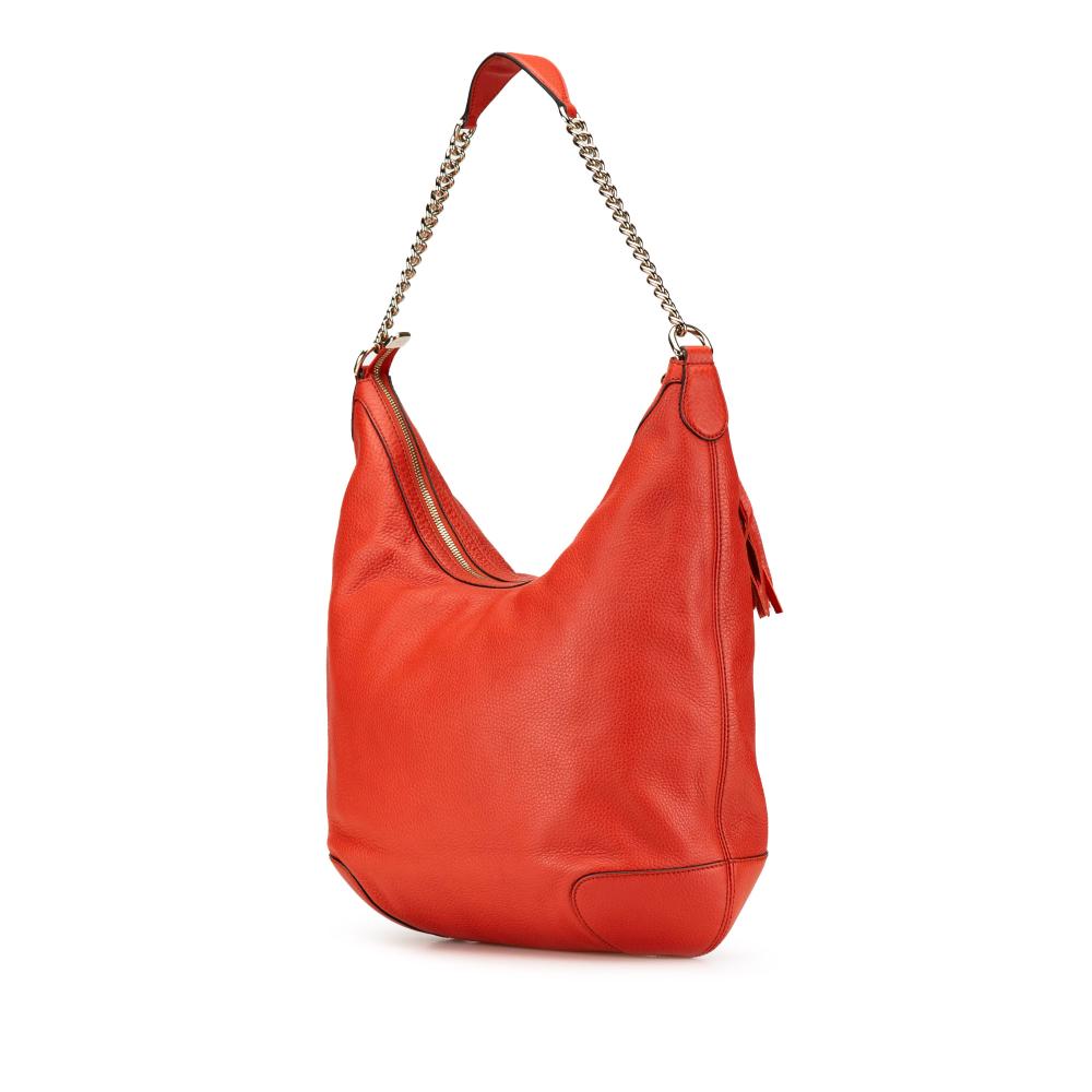 Red Leather Gucci Shoulder Bag
