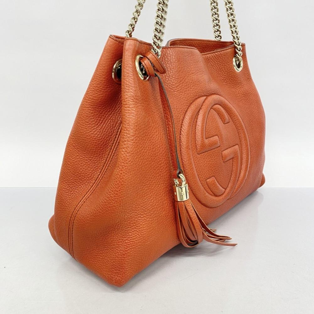 Red Leather Gucci Shoulder Bag