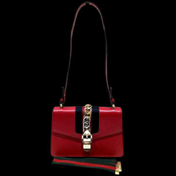 Red Leather Gucci Sylvie