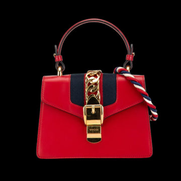 Red Leather Gucci Sylvie
