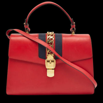 Red Leather Gucci Sylvie