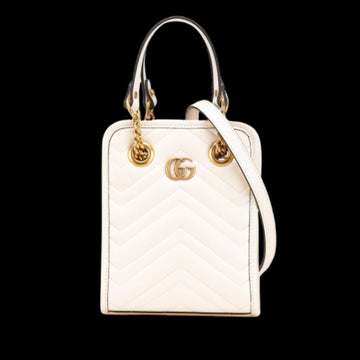 White Leather Gucci Marmont