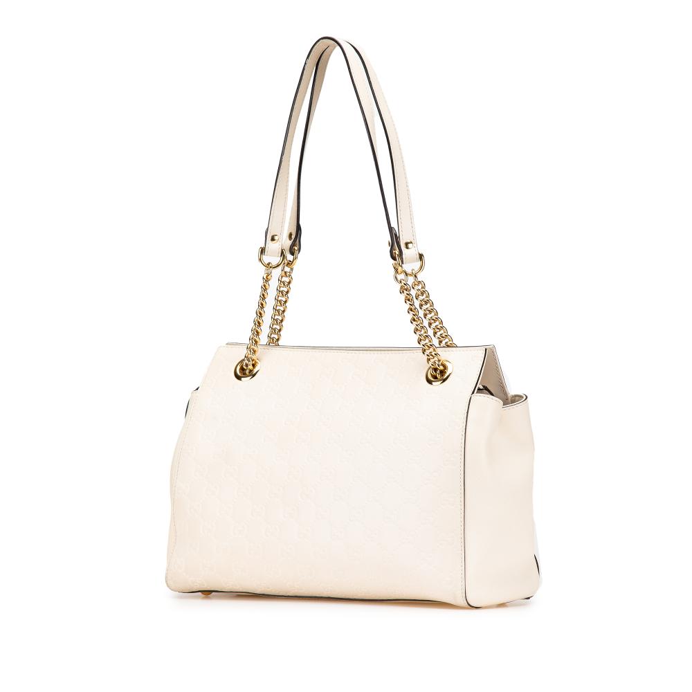 White Leather Gucci Shoulder Bag