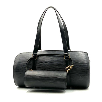 LOUIS VUITTON Epi Soufflot Handbag Black Gold Hardware