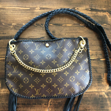 The Peacock -VS Monogram Hobo Crossbody in Black - Gold Hardware