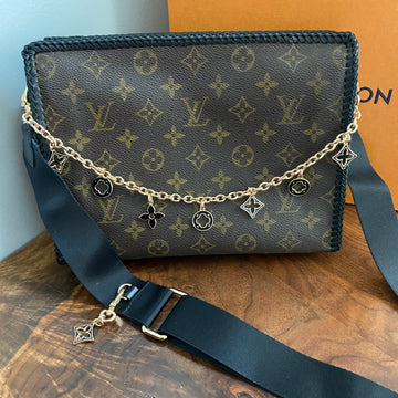 The Swan Crossbody -CS Monogram in Black with "LV-like" Charm