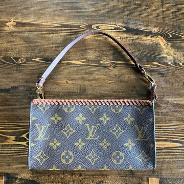 The Junco -CS Monogram in Whiskey Wristlet