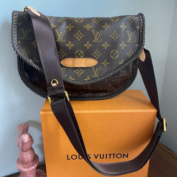 The Peacock Messenger -CS Monogram with Brown Leather