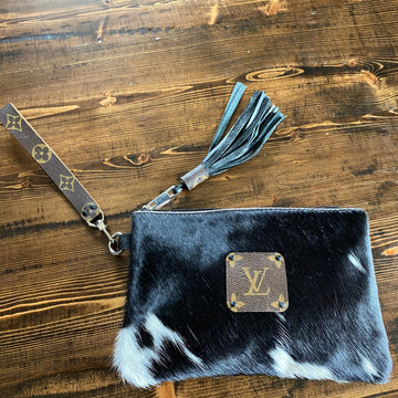 The MockingCS - Black/White Hair on Hide Wristlet Bag