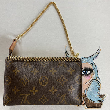 The Junco -CS Monogram in Gold Wristlet