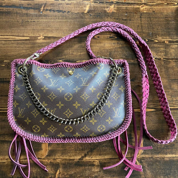 The Peacock -CS Monogram Hobo Crossbody in Violet