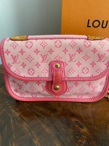 The Junco -CS Pink Monogram Mini Lin Canvas